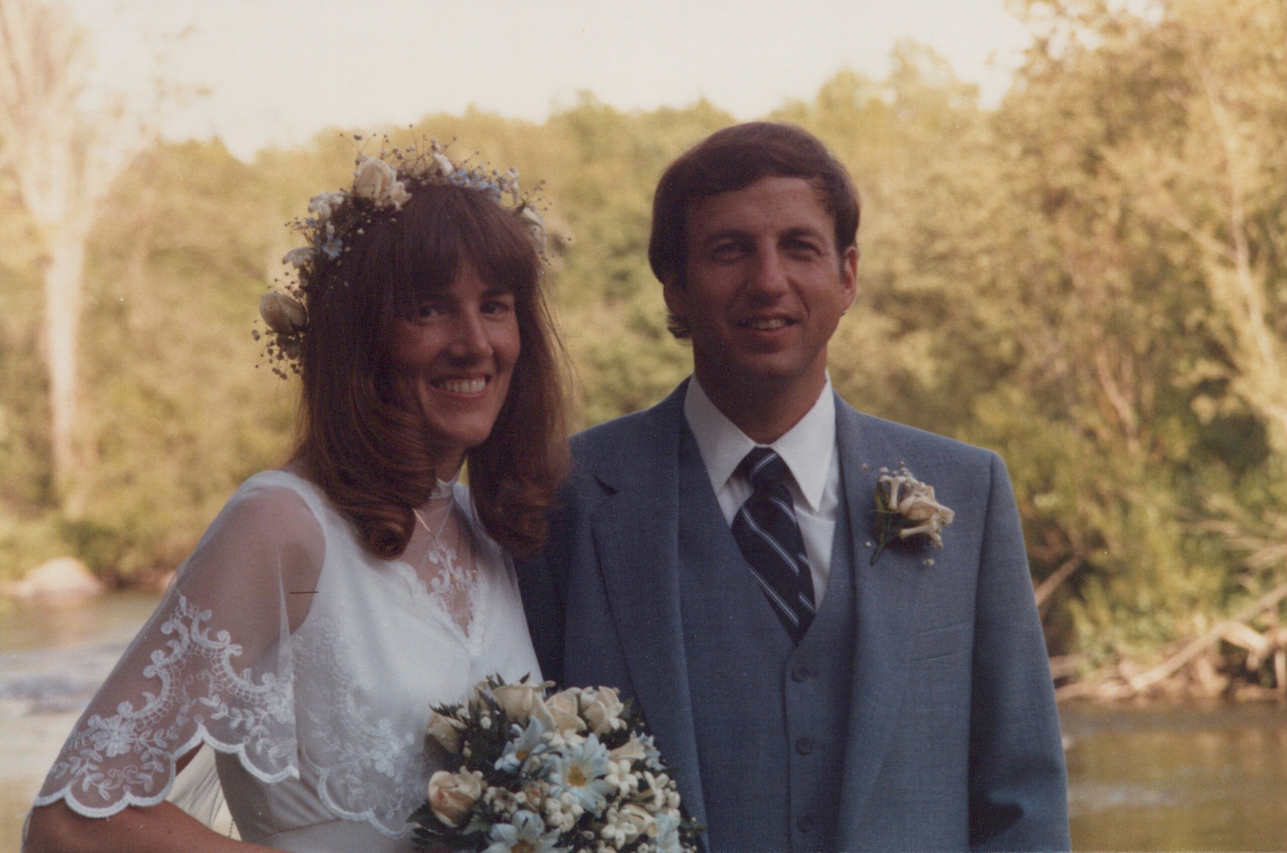 Fred Young on his wedding day to Wendy Nutter, 1981